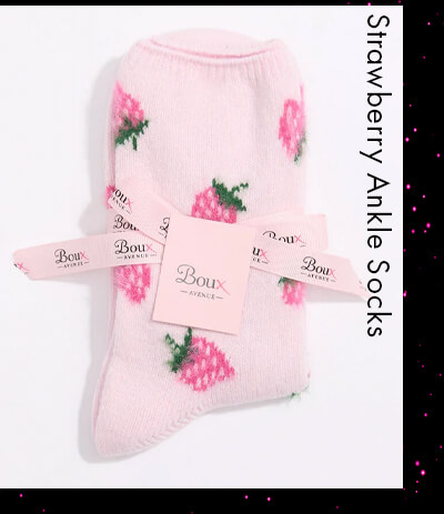 Strawberry fluffy ankle socks
