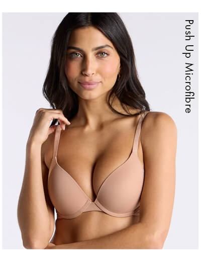 Push up microfibre plunge t-shirt bra