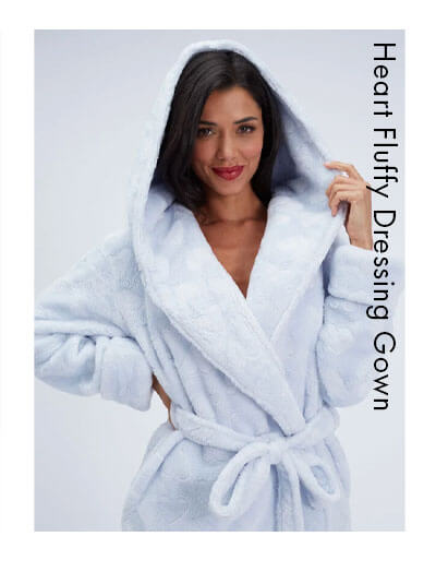 Heart fluffy dressing gown