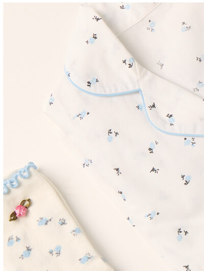 Ditsy floral cotton short pyjama set - Ivory Mix