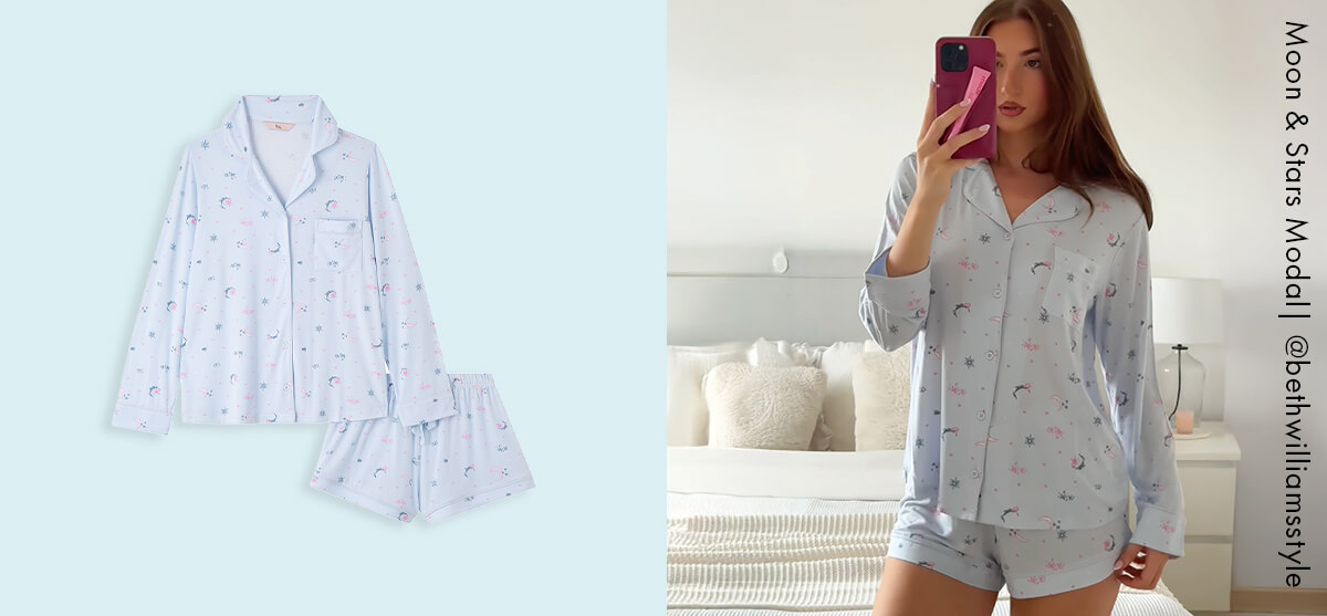 Moon & stars modal short pyjama set