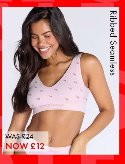 Ribbed seamless ditsy floral bralette