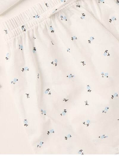 Ditsy floral cotton short pyjama set - Ivory Mix