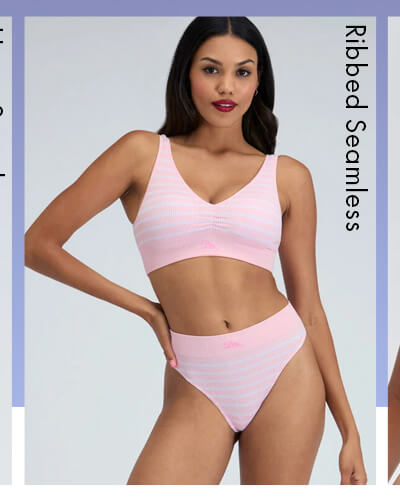 Ribbed seamless striped bralette