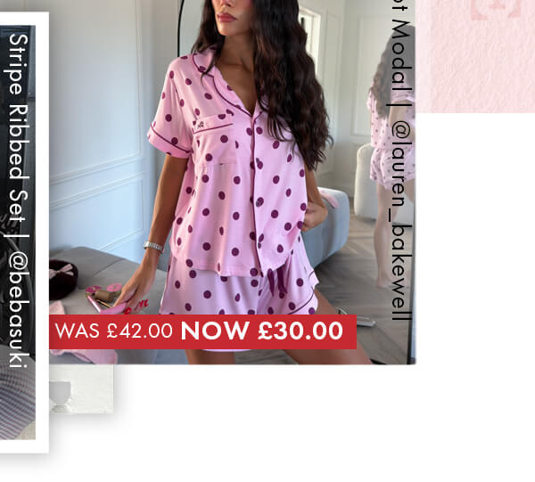Polka dot modal short pyjama set