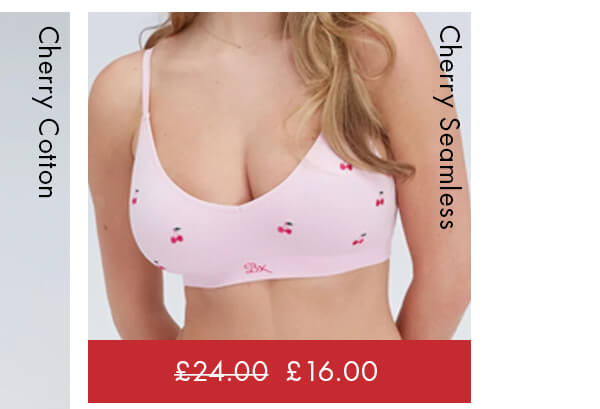 Cherry embroidered seamless bralette