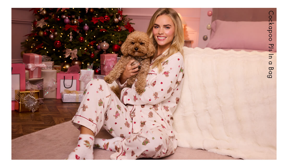 Cockapoo pyjamas in a bag