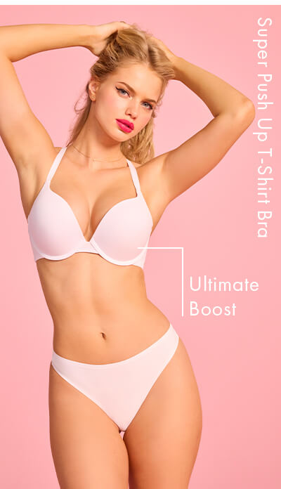 Super push up microfibre plunge t-shirt bra