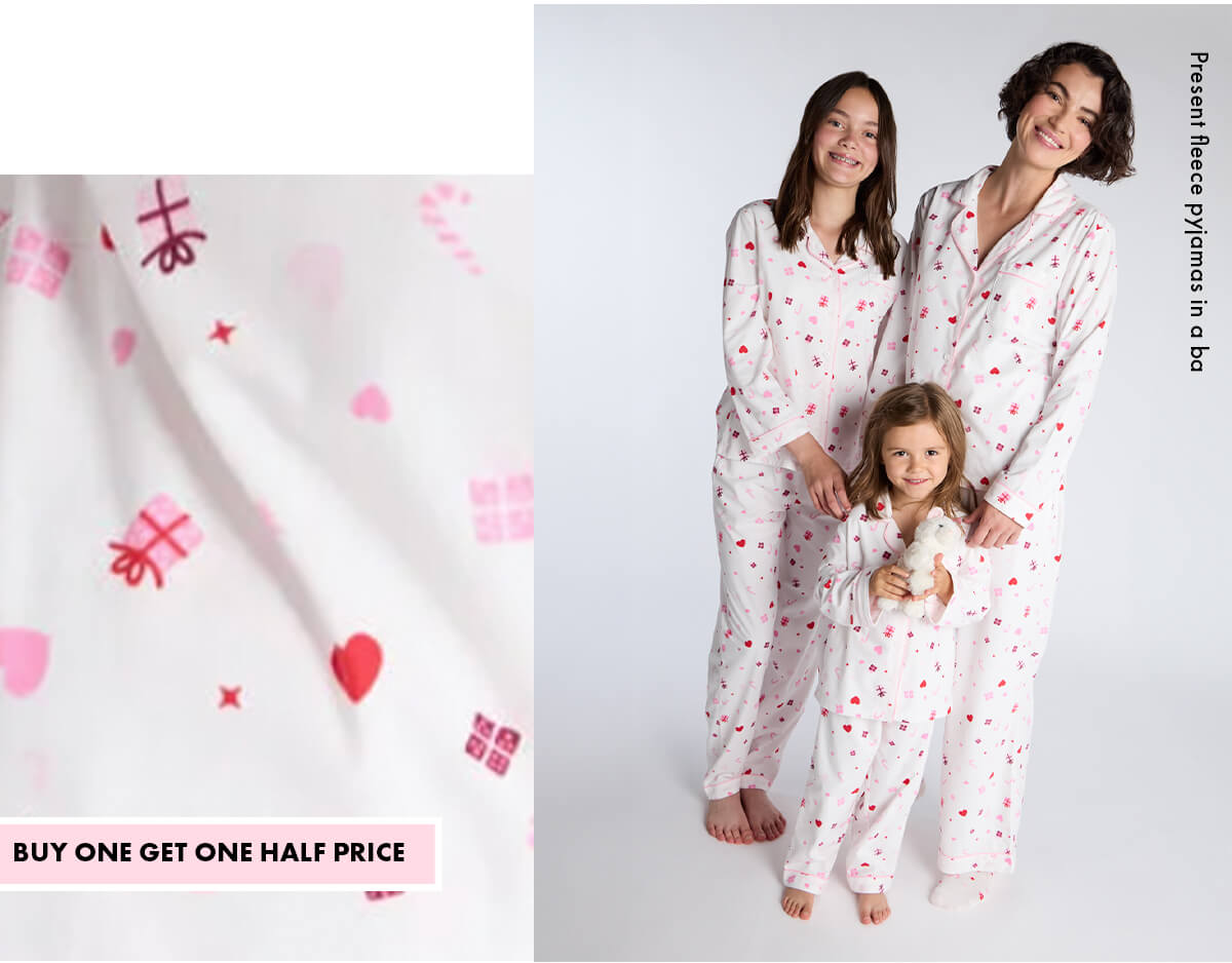 Present fleece pyjamas in a bag