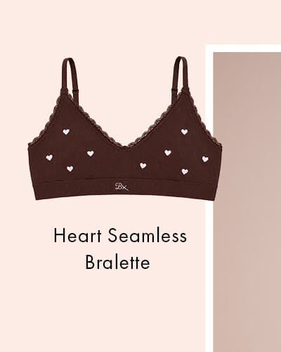 Heart embroidered seamless bralette