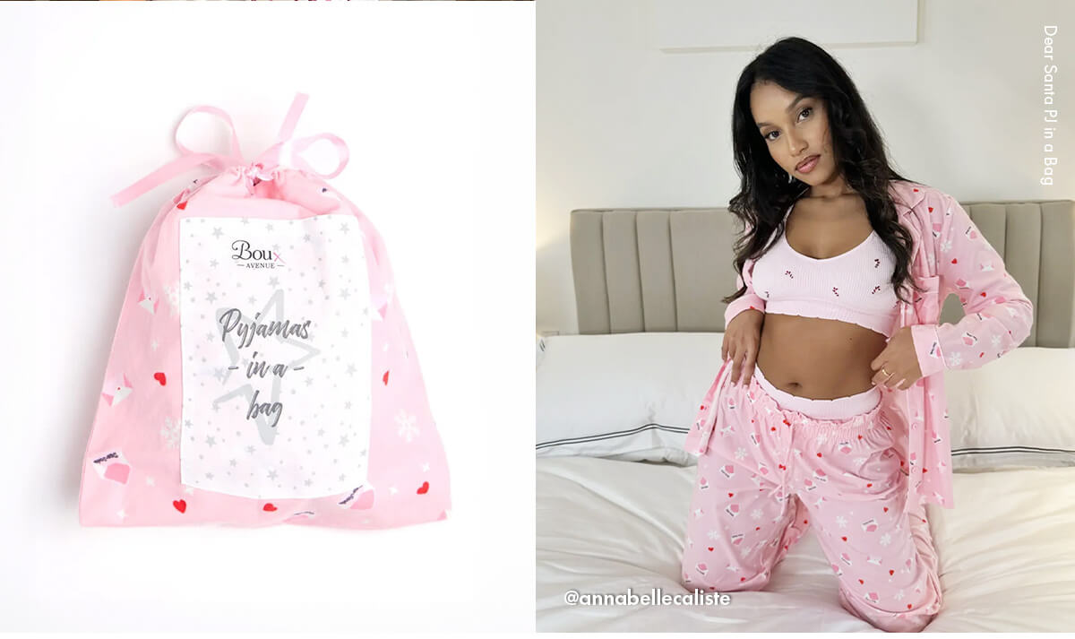 Dear Santa fleece pyjamas in a bag