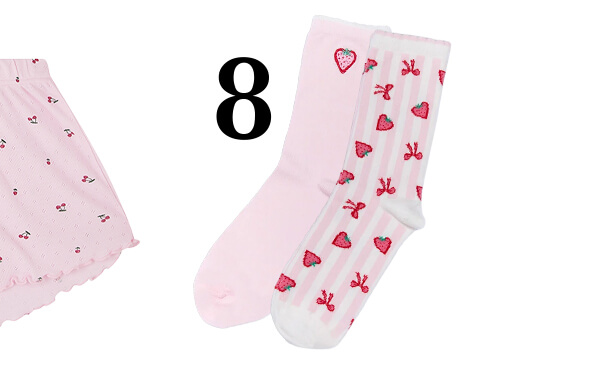 2 pack strawberry ankle socks 