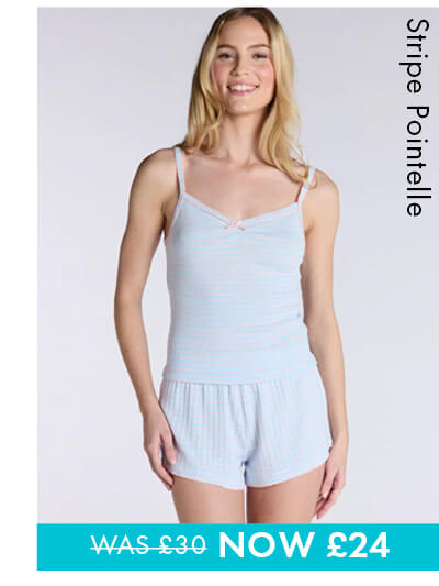 Stripe cotton pointelle short pyjama set