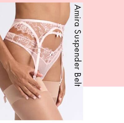 Amira lace suspender belt