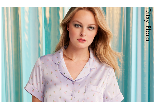 Ditsy floral satin short pyjama set 