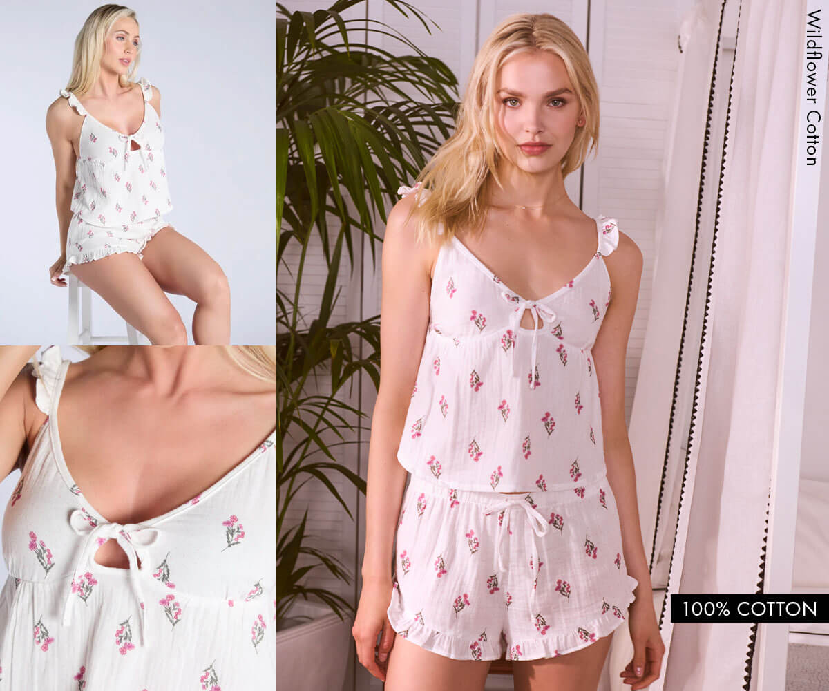 Wildflower cotton cami short pyjama set 