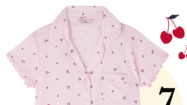 Cherry pointelle short pyjama set 