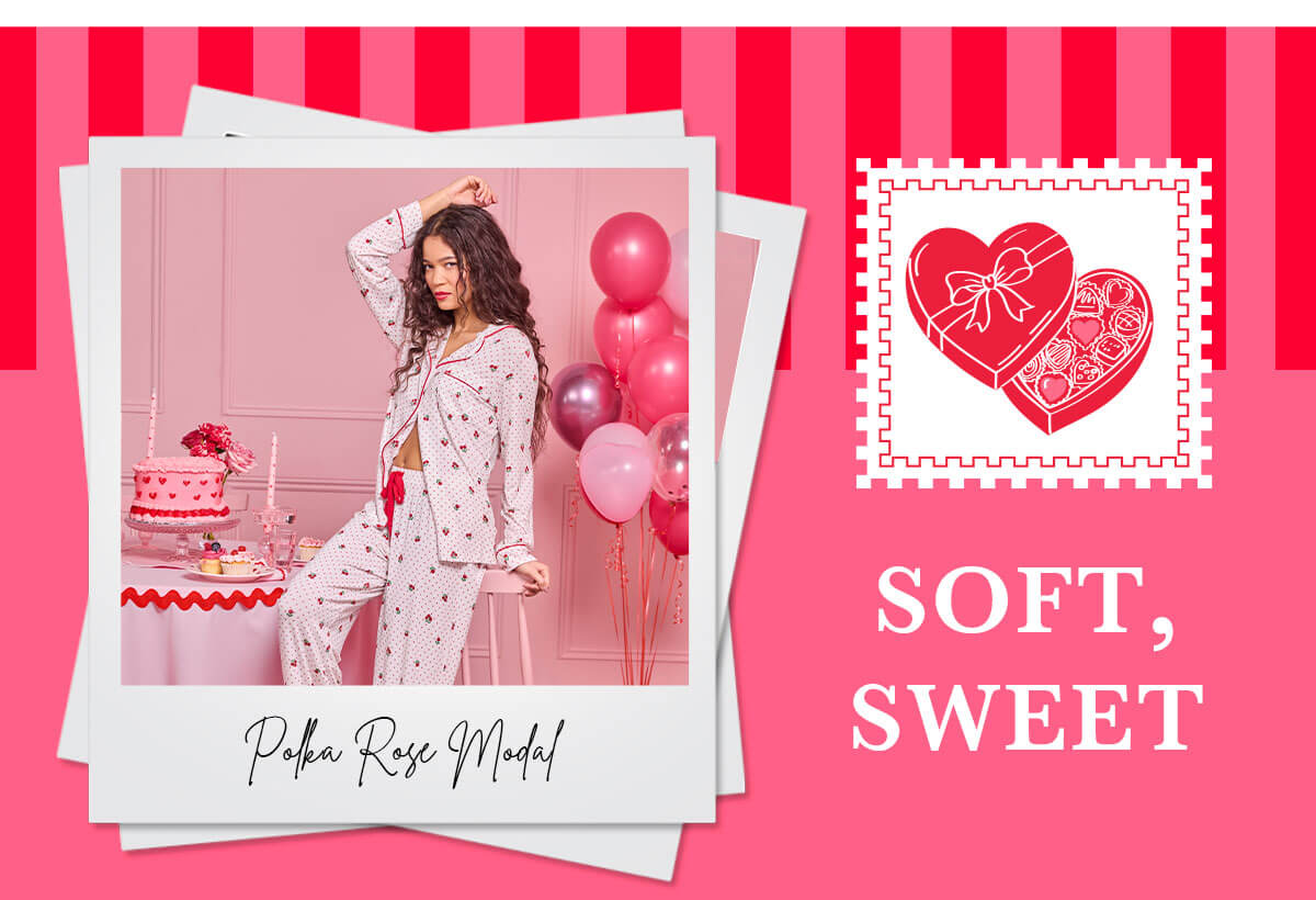 Polka rose modal pyjama set 