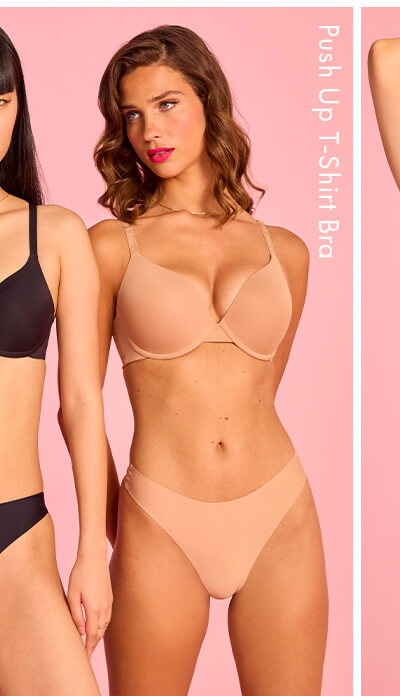 Push up microfibre plunge t-shirt bra