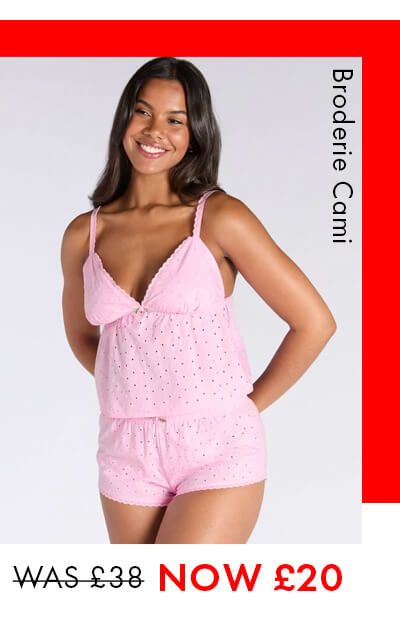 Broderie cotton short pyjama set