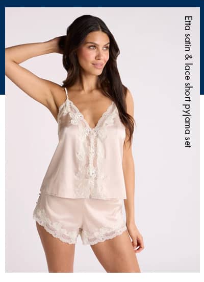Etta satin & lace short pyjama set