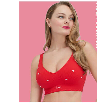 Heart embroidered seamless bralette