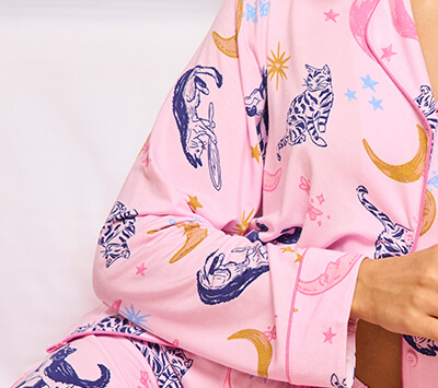 Cat & moon modal long pyjama set
