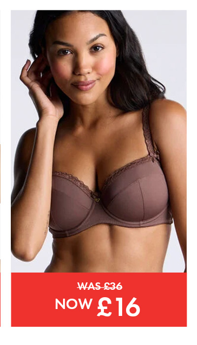 Petra microfibre balconette bra - Brown Mix