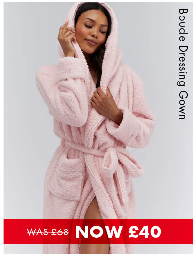Fluffy boucle long robe