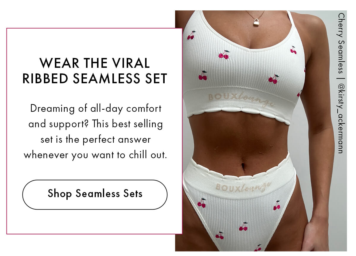 Ribbed seamless cherry embroidered bralette