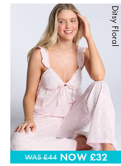 Ditsy floral cotton cami pyjama set
