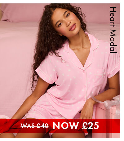 Heart modal short pyjama set