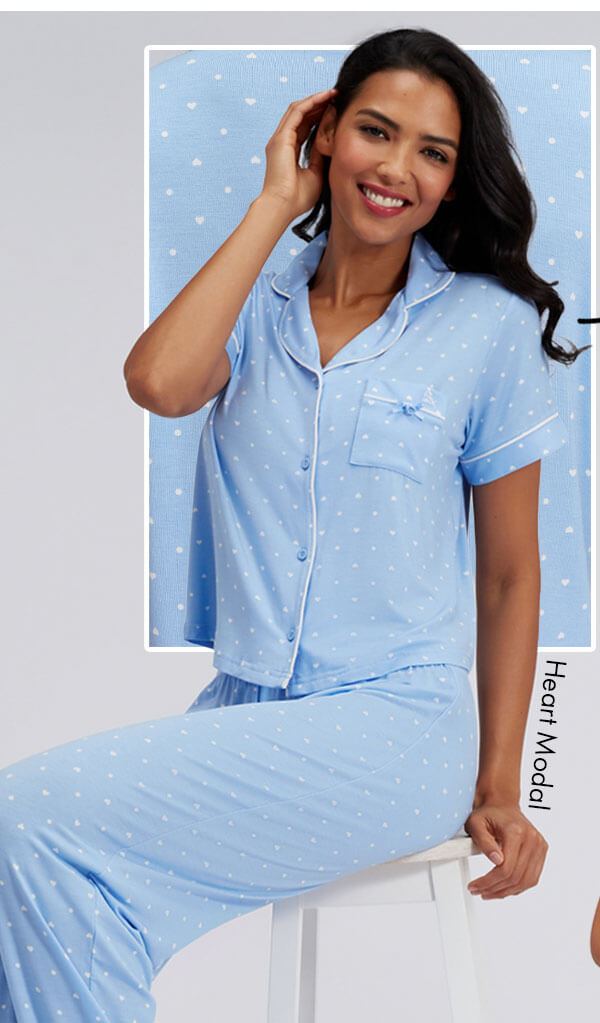 Heart modal long pyjama set 