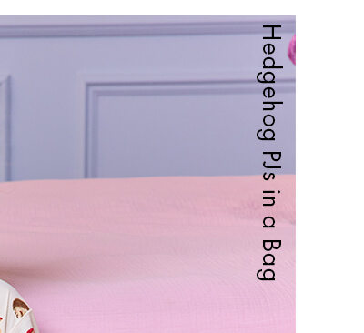 Hedgehog garden fleece pyjamas in a bag