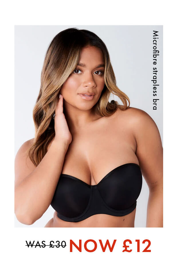 Microfibre strapless bra