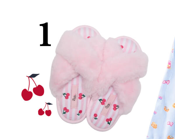 Cherry cross band slippers