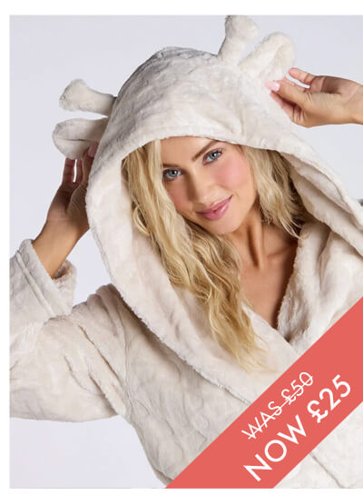 Fluffy giraffe short dressing gown