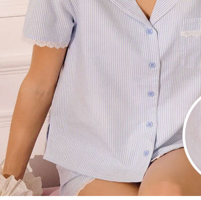 Stripe cotton short pyjama set 