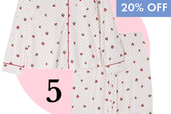 Polka rose modal pyjama set 