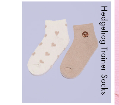 2 pack hedgehog knitted trainer socks