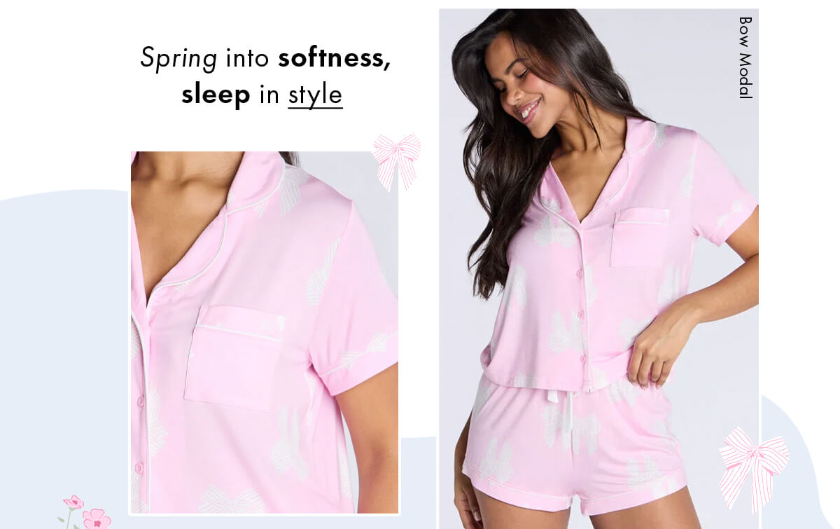 Bow modal short pyjama set