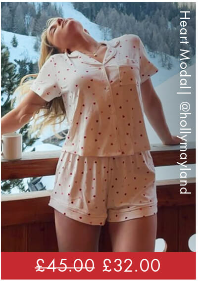 Heart modal short pyjama set 