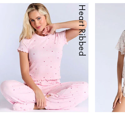 Heart ribbed pyjama set 