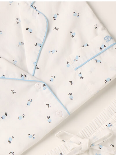 Ditsy floral cotton short pyjama set - Ivory Mix