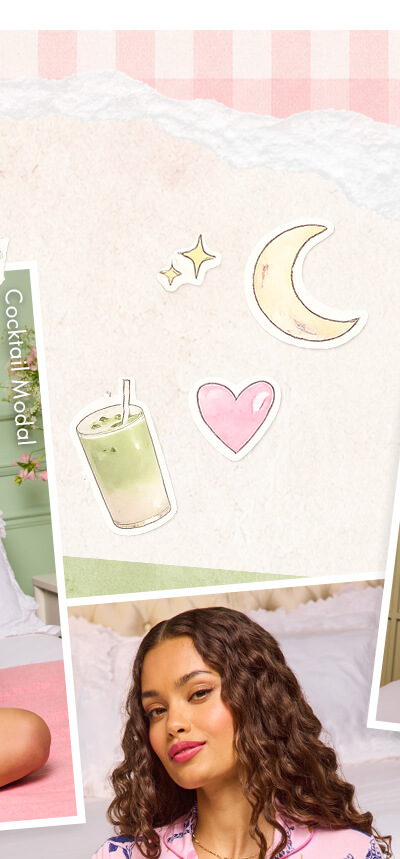 Cat & moon modal long pyjama set