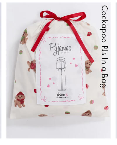 Cockapoo pyjamas in a bag