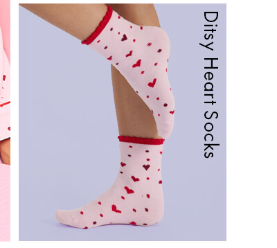 Ditsy heart cosy midi socks
