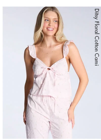 Ditsy floral cotton cami pyjama set