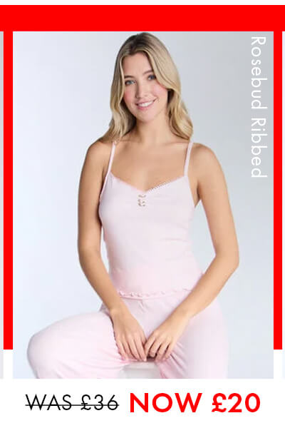Rosebud ribbed pyjama set 