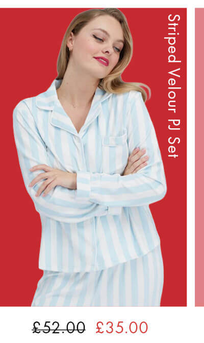 Striped velour pyjama set 
